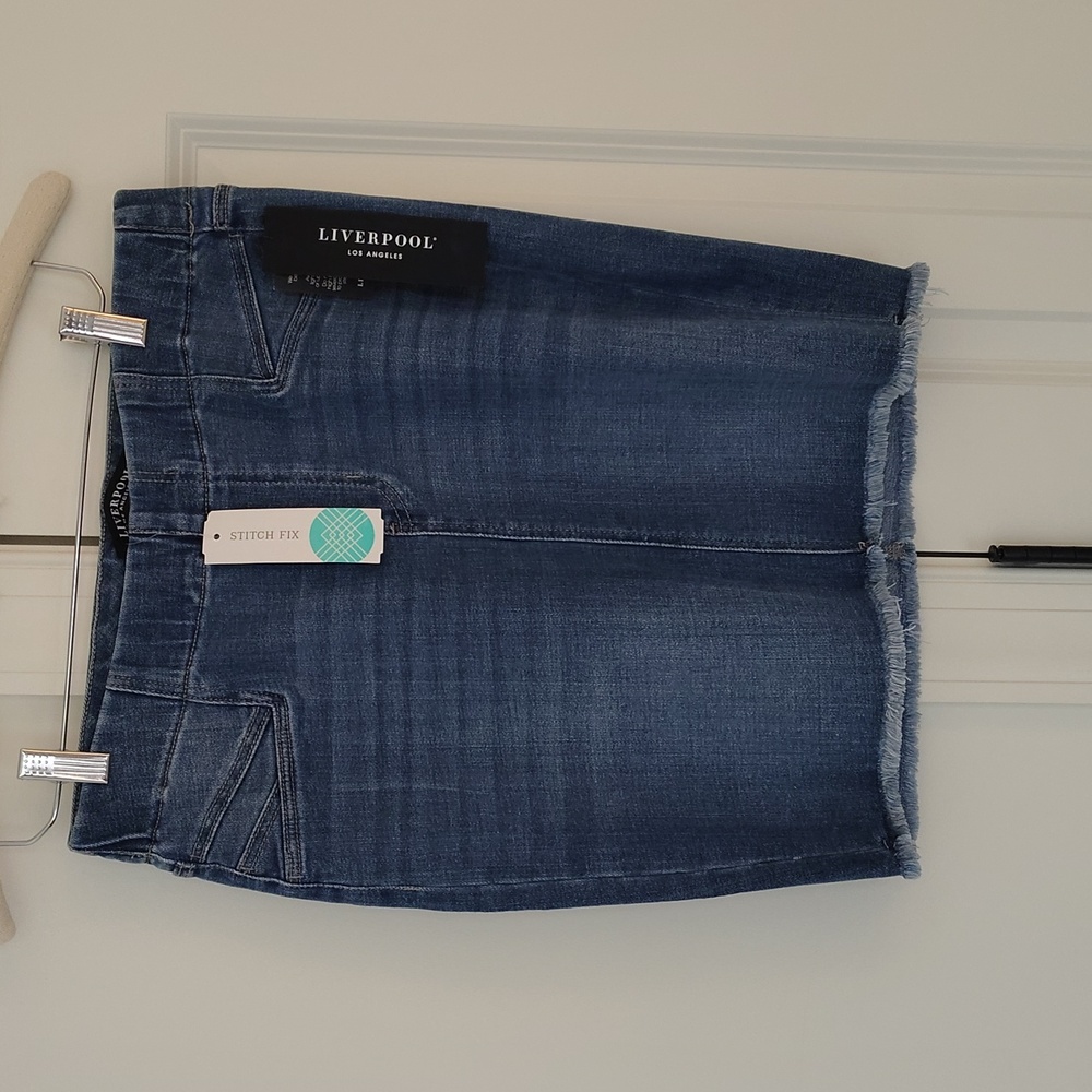 NWT Stitch Fix Liverpool Cat Eye Pull-On Skirt Indigo Color Rose Canyon 27/4 - Picture 4 of 16